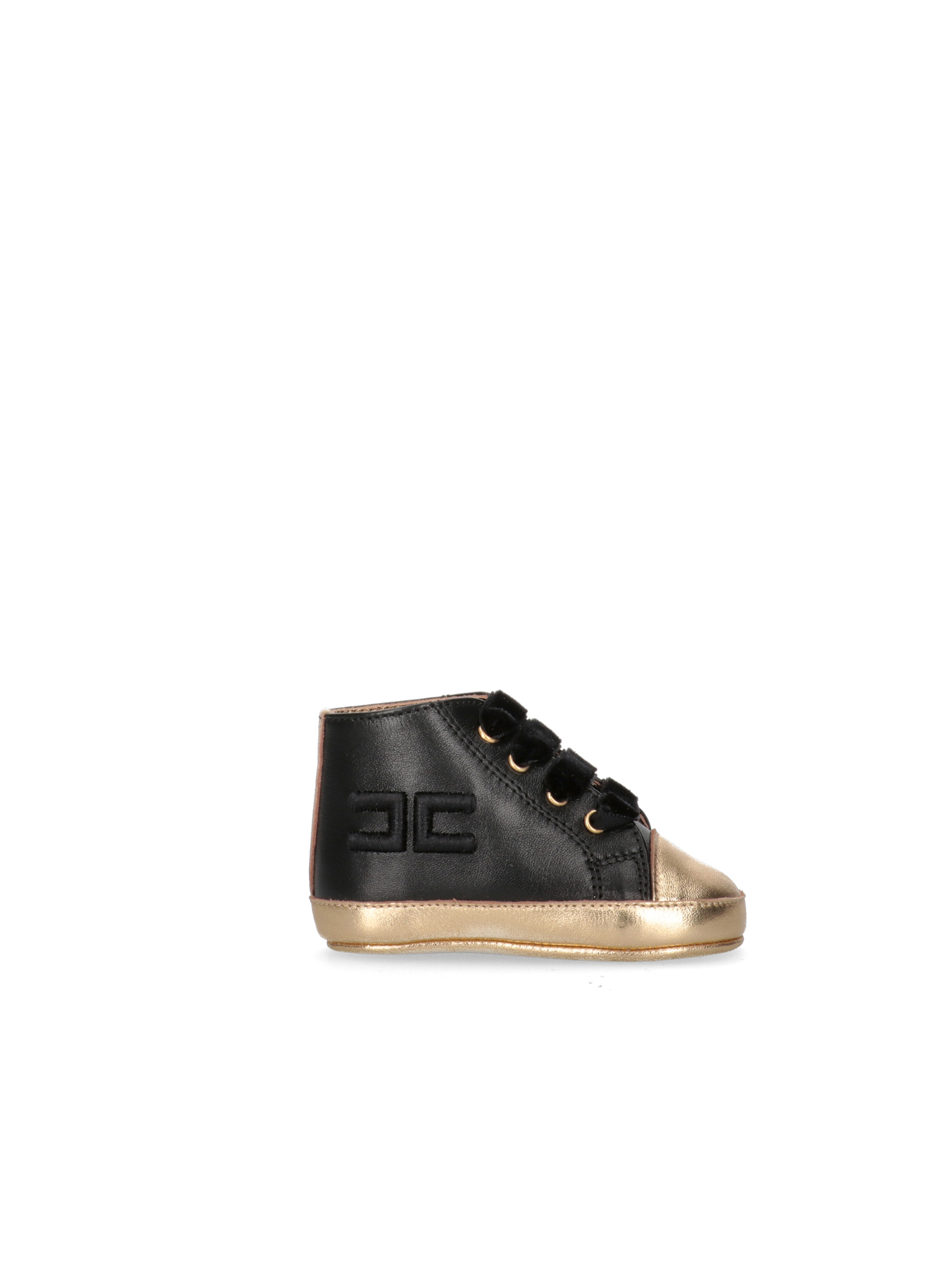 Baby Girl Scarpe Fendi Neonato Sneakers In Pelle Blu E Denim FF