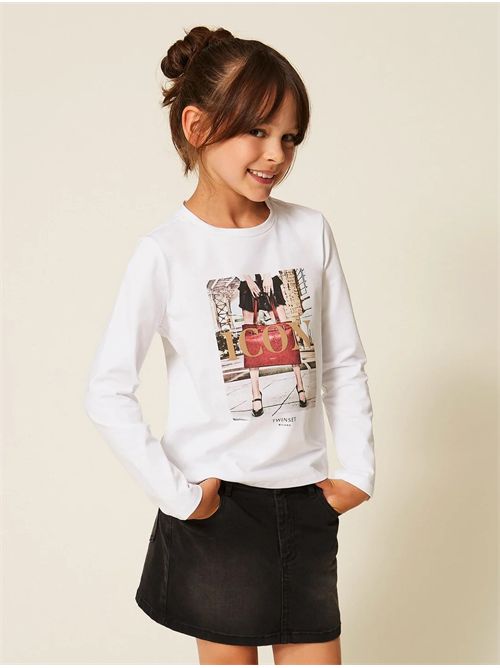 T-shirt, bambina, logata. TWINSET | 262GJ229013900