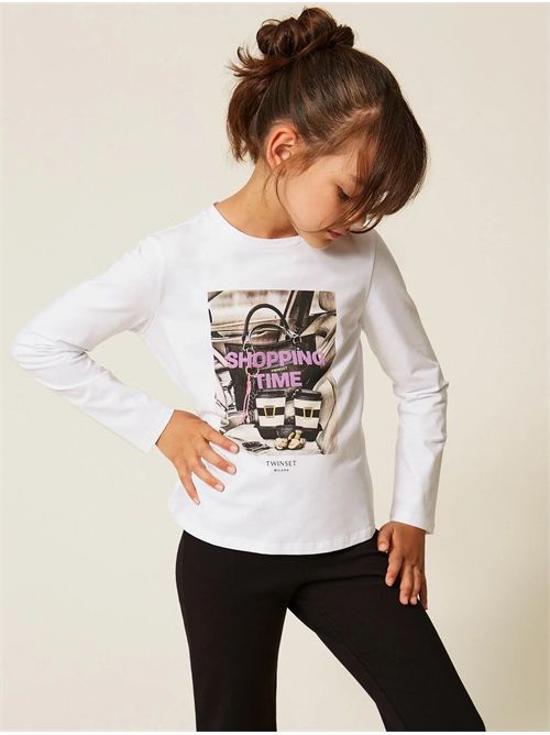 T-shirt, bambina, logata. TWINSET | 262GJ229013901